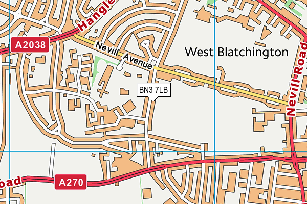 BN3 7LB map - OS VectorMap District (Ordnance Survey)