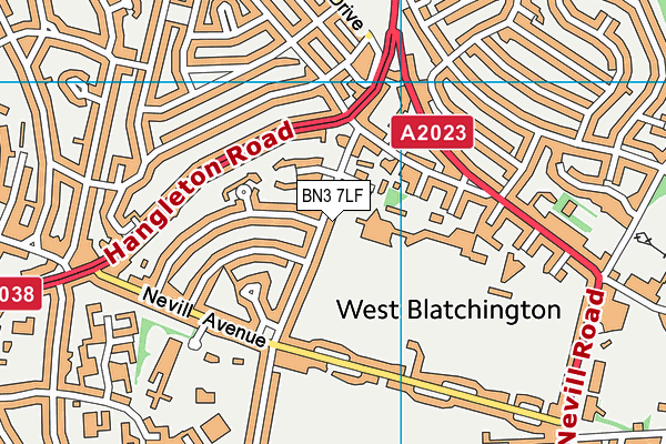 BN3 7LF map - OS VectorMap District (Ordnance Survey)