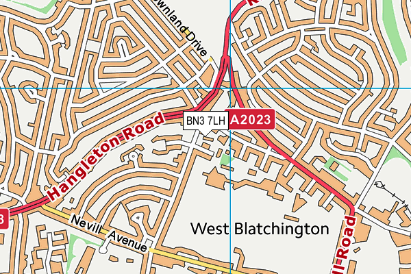BN3 7LH map - OS VectorMap District (Ordnance Survey)