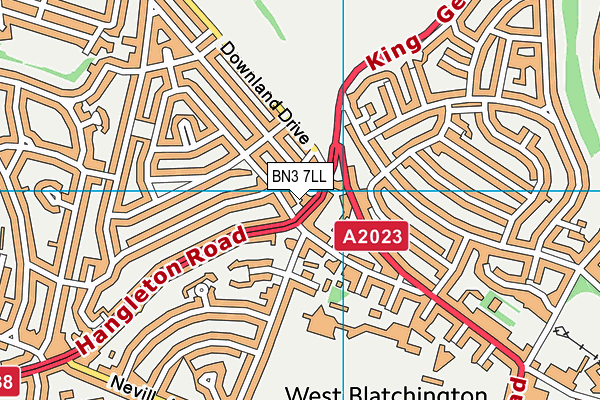 BN3 7LL map - OS VectorMap District (Ordnance Survey)