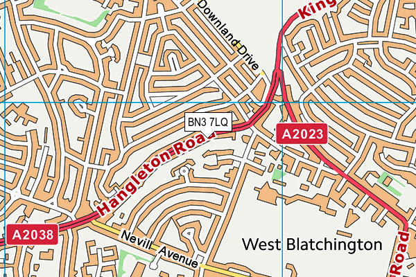 BN3 7LQ map - OS VectorMap District (Ordnance Survey)