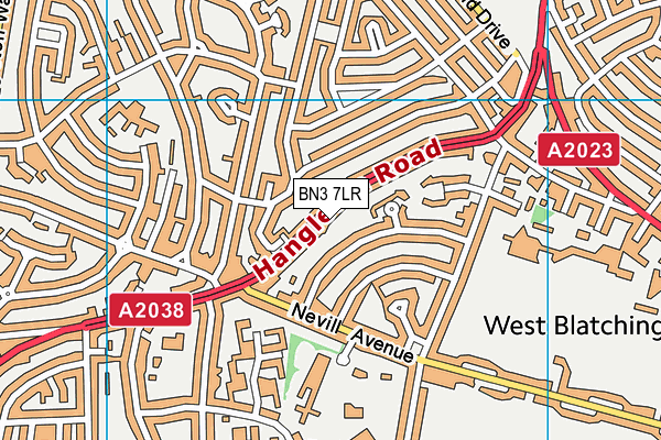 BN3 7LR map - OS VectorMap District (Ordnance Survey)