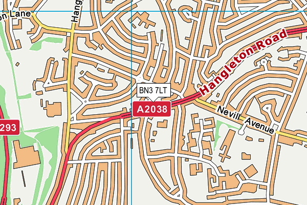 BN3 7LT map - OS VectorMap District (Ordnance Survey)