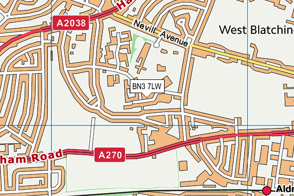BN3 7LW map - OS VectorMap District (Ordnance Survey)