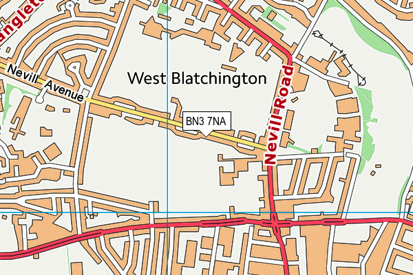 BN3 7NA map - OS VectorMap District (Ordnance Survey)