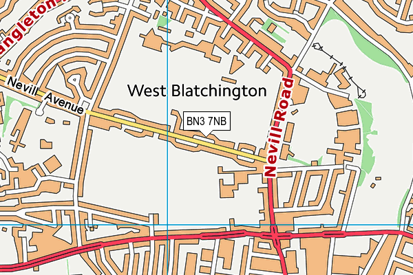 BN3 7NB map - OS VectorMap District (Ordnance Survey)