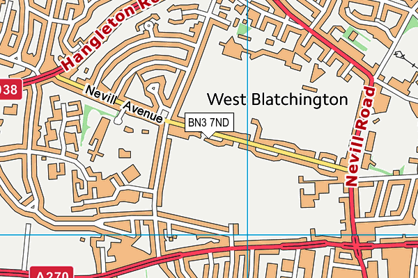 BN3 7ND map - OS VectorMap District (Ordnance Survey)