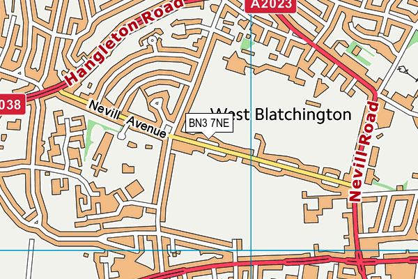 BN3 7NE map - OS VectorMap District (Ordnance Survey)
