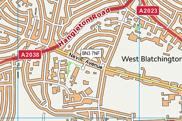 BN3 7NF map - OS VectorMap District (Ordnance Survey)