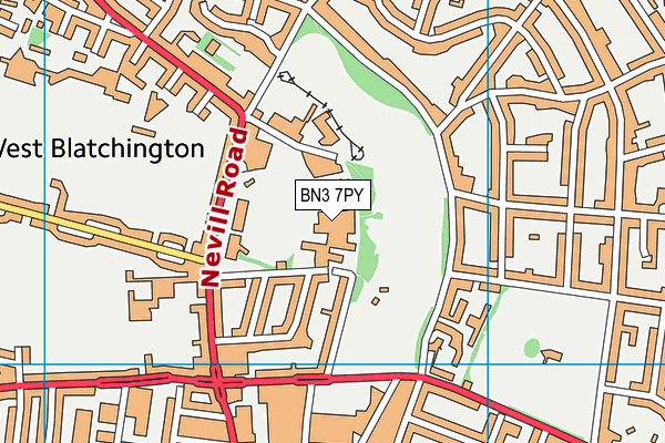 BN3 7PY map - OS VectorMap District (Ordnance Survey)
