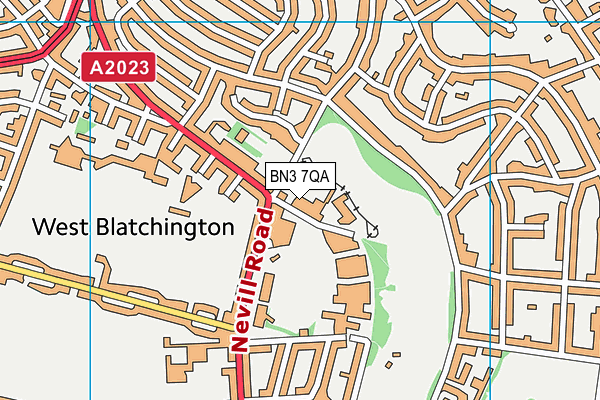 BN3 7QA map - OS VectorMap District (Ordnance Survey)