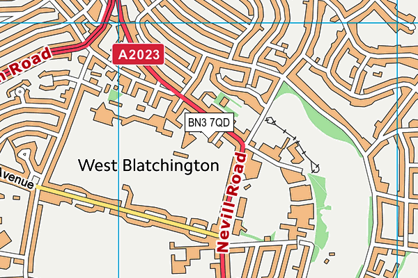 Aldrington CofE Primary School map (BN3 7QD) - OS VectorMap District (Ordnance Survey)