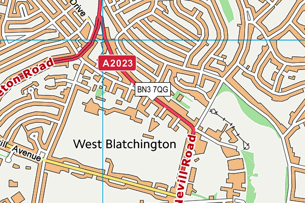 BN3 7QG map - OS VectorMap District (Ordnance Survey)