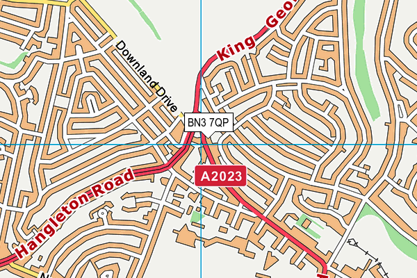 BN3 7QP map - OS VectorMap District (Ordnance Survey)