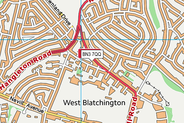 BN3 7QQ map - OS VectorMap District (Ordnance Survey)