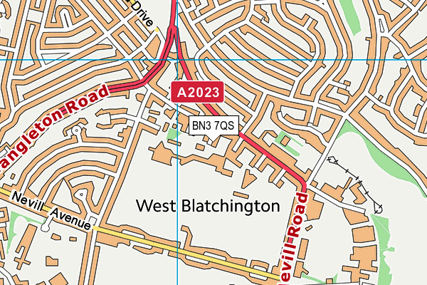 BN3 7QS map - OS VectorMap District (Ordnance Survey)