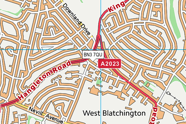 BN3 7QU map - OS VectorMap District (Ordnance Survey)