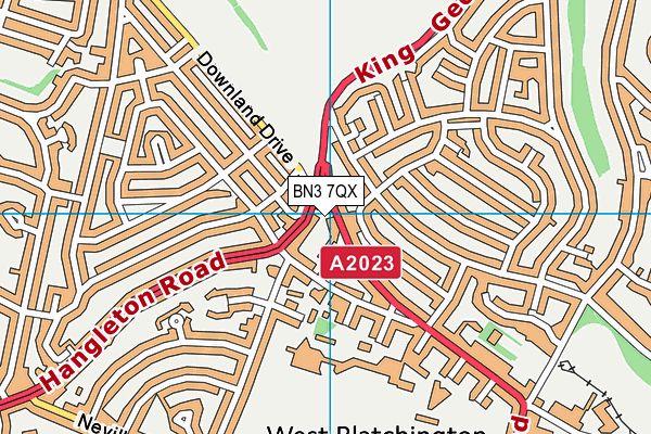 BN3 7QX map - OS VectorMap District (Ordnance Survey)