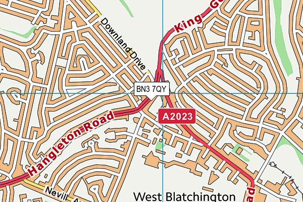 BN3 7QY map - OS VectorMap District (Ordnance Survey)