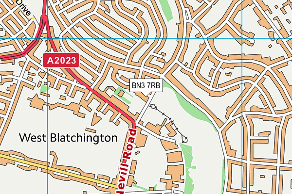 BN3 7RB map - OS VectorMap District (Ordnance Survey)