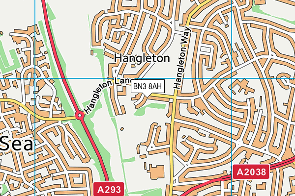 BN3 8AH map - OS VectorMap District (Ordnance Survey)