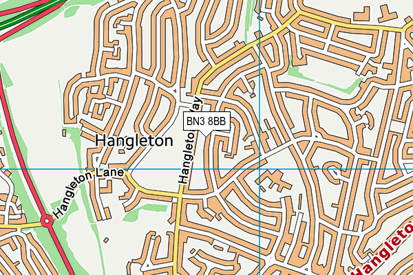 BN3 8BB map - OS VectorMap District (Ordnance Survey)