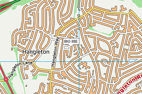BN3 8BE map - OS VectorMap District (Ordnance Survey)