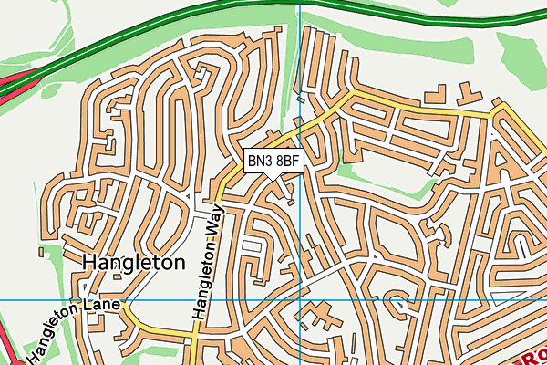 BN3 8BF map - OS VectorMap District (Ordnance Survey)