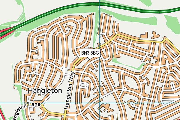 BN3 8BG map - OS VectorMap District (Ordnance Survey)