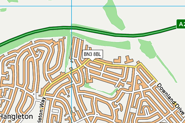 BN3 8BL map - OS VectorMap District (Ordnance Survey)