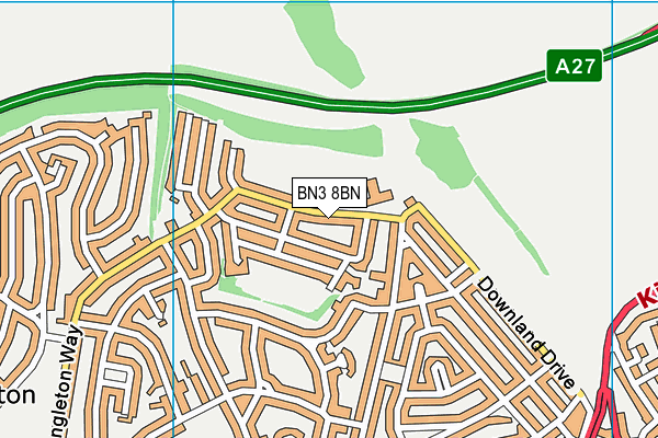 BN3 8BN map - OS VectorMap District (Ordnance Survey)