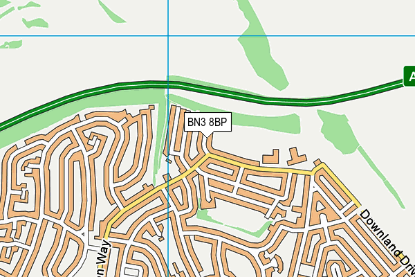 BN3 8BP map - OS VectorMap District (Ordnance Survey)