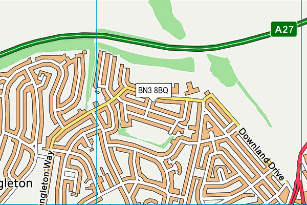 BN3 8BQ map - OS VectorMap District (Ordnance Survey)