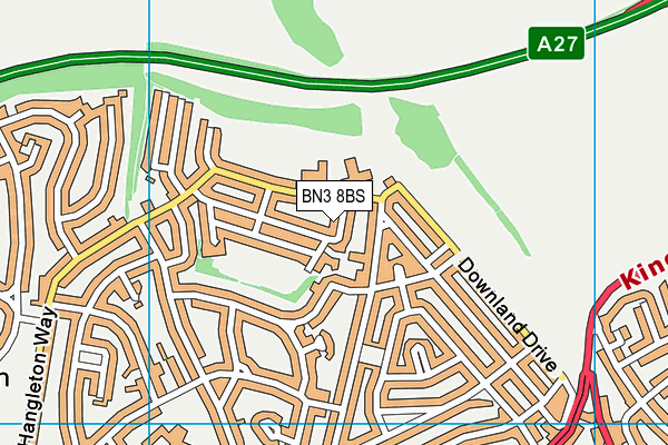 BN3 8BS map - OS VectorMap District (Ordnance Survey)