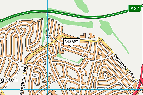 BN3 8BT map - OS VectorMap District (Ordnance Survey)