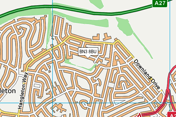 BN3 8BU map - OS VectorMap District (Ordnance Survey)