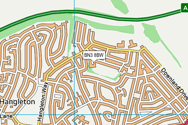 Hangleton Park map (BN3 8BW) - OS VectorMap District (Ordnance Survey)