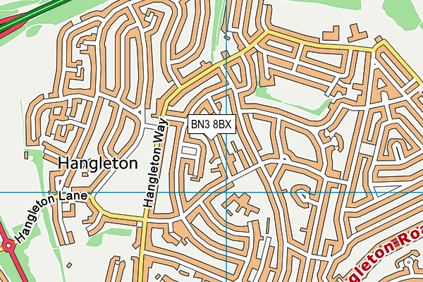 BN3 8BX map - OS VectorMap District (Ordnance Survey)