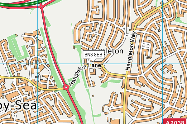 BN3 8EB map - OS VectorMap District (Ordnance Survey)