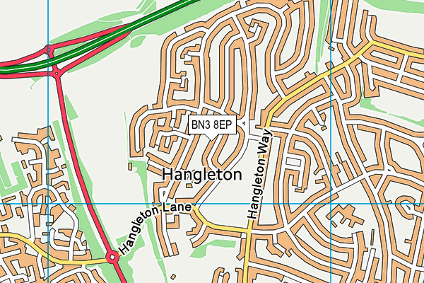 BN3 8EP map - OS VectorMap District (Ordnance Survey)