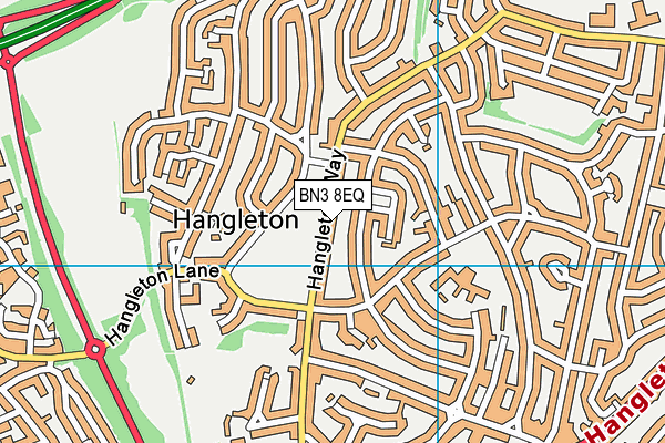 BN3 8EQ map - OS VectorMap District (Ordnance Survey)