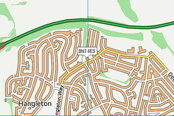 BN3 8ES map - OS VectorMap District (Ordnance Survey)