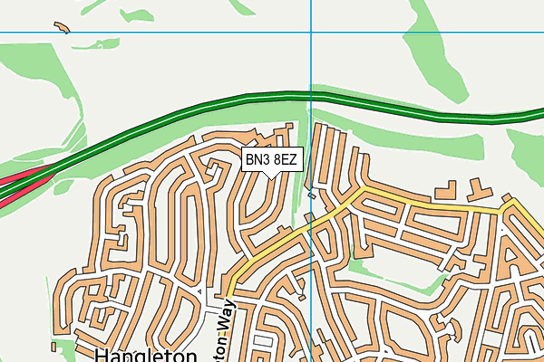 BN3 8EZ map - OS VectorMap District (Ordnance Survey)