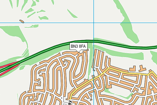 BN3 8FA map - OS VectorMap District (Ordnance Survey)