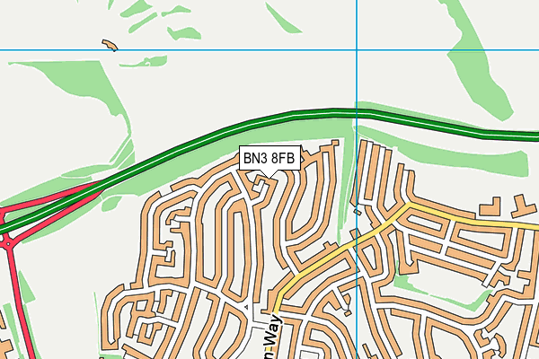 BN3 8FB map - OS VectorMap District (Ordnance Survey)