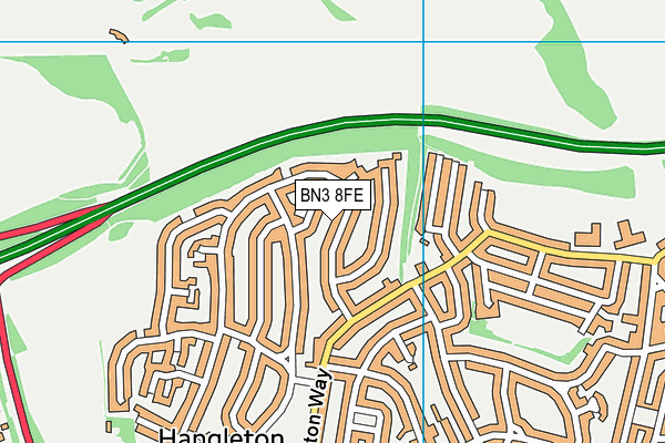 BN3 8FE map - OS VectorMap District (Ordnance Survey)