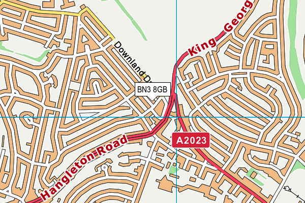 BN3 8GB map - OS VectorMap District (Ordnance Survey)