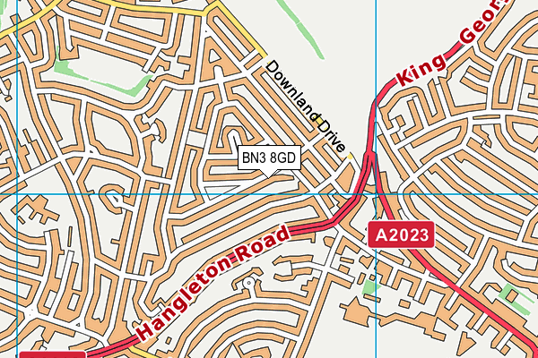 BN3 8GD map - OS VectorMap District (Ordnance Survey)