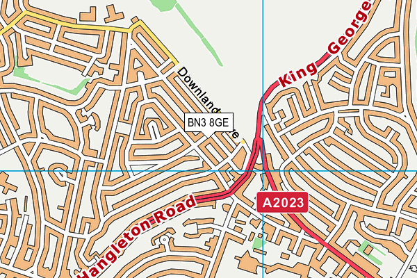BN3 8GE map - OS VectorMap District (Ordnance Survey)