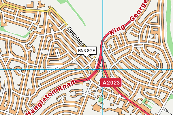 BN3 8GF map - OS VectorMap District (Ordnance Survey)
